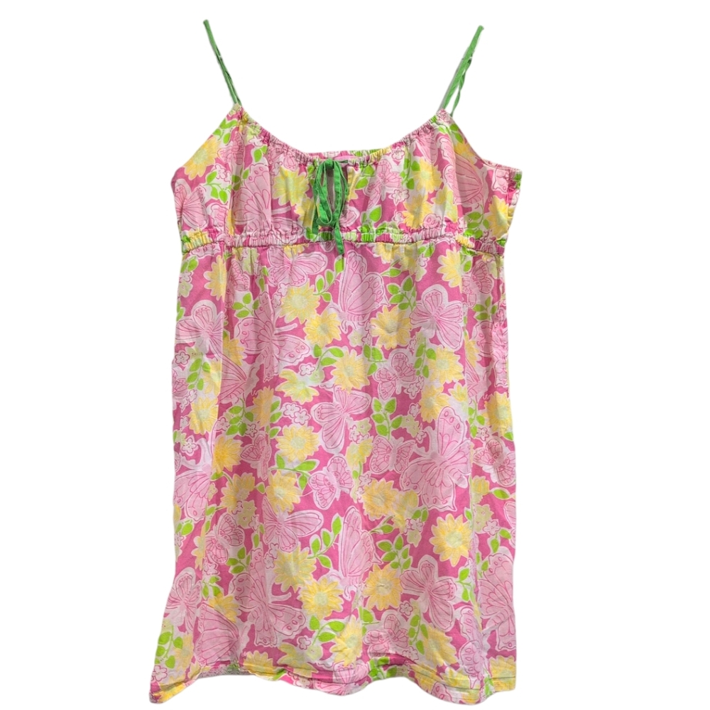 Lilly Pulitzer Pink and Yellow Floral Dress Medium